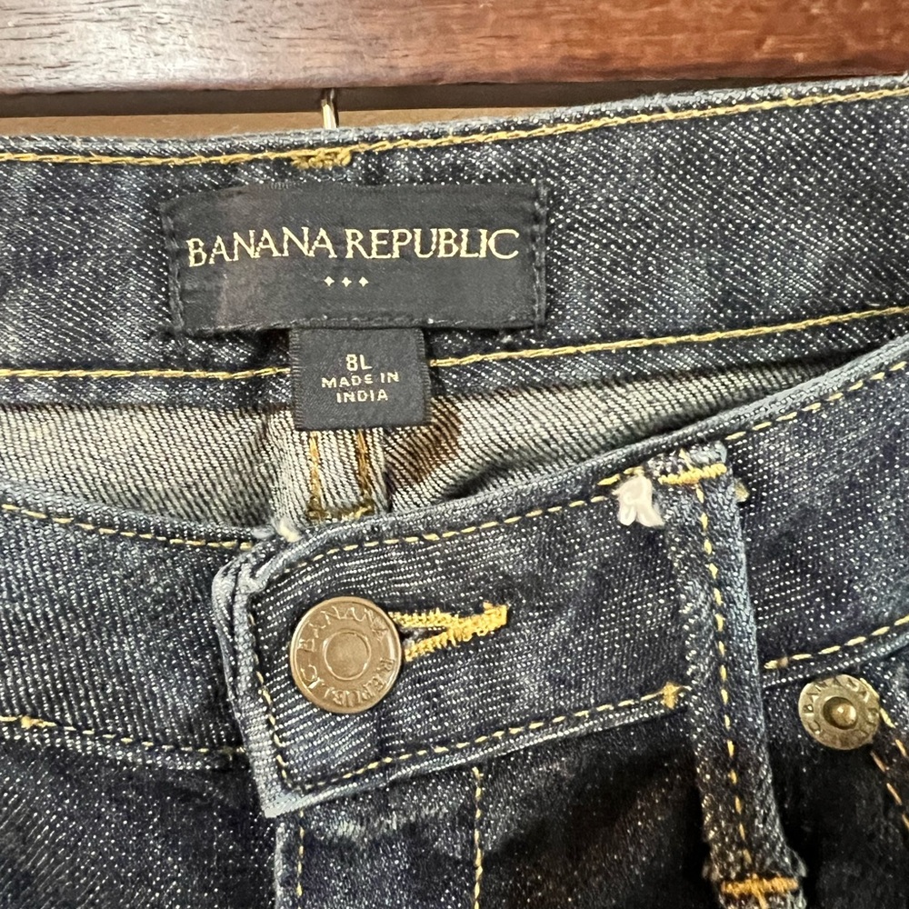 Banana Republic Dark Blue Flare Jeans Long Length - Picture 3 of 8